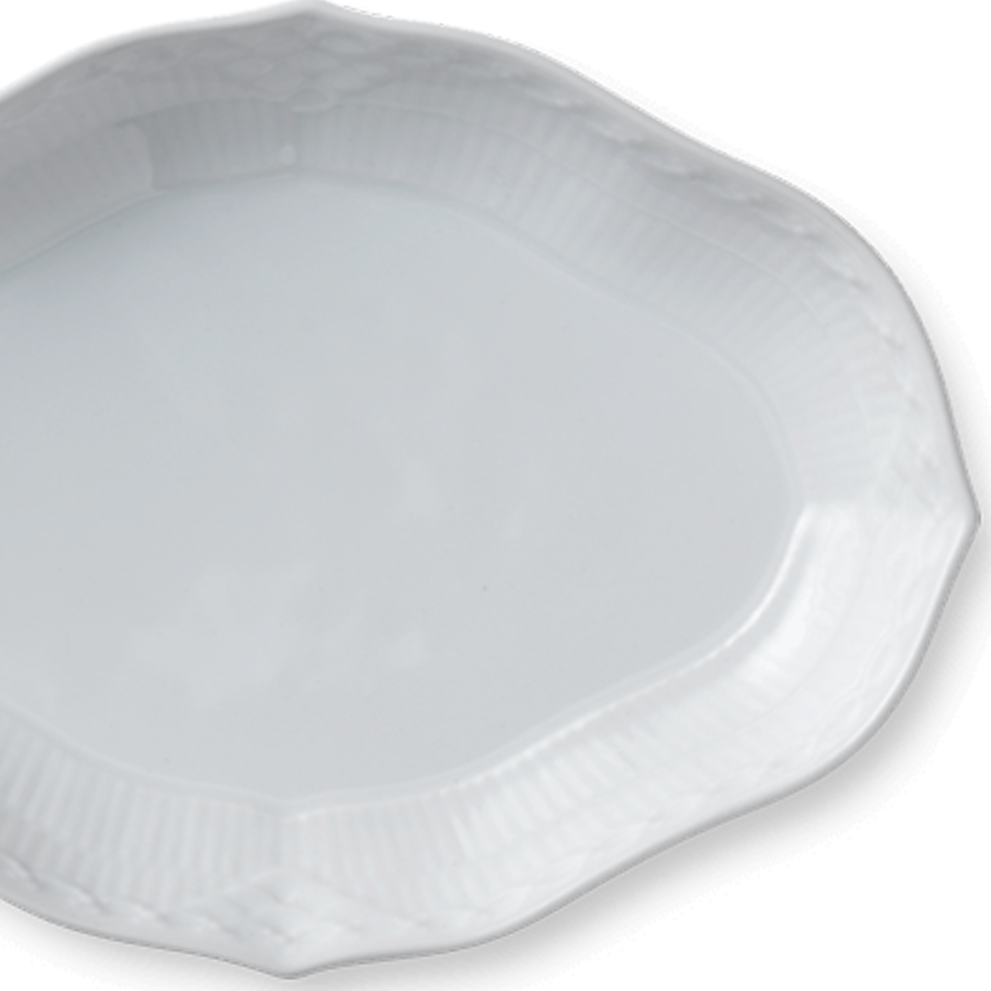 Zoom image of White Fluted Half Lace Dish 22 cm